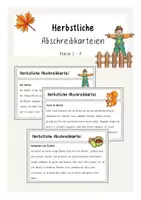 Vorschau - Stationenlernen - Herbstliche Abschreibkarteien (Klasse 2 - 4) - Deckblatt