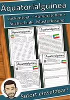 Vorschau - Unterrichtsreihen - Äquatorialguinea Lückentext mit Wortspeicher Hörverstehen und Suchsel - Deckblatt