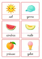 Vista previa - Juegos / Gamificación - Vocabulari d’estiu en català – Targetes i joc de parelles (lligada) - página 1