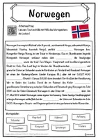 Vorschau - Unterrichtsreihen - Norwegen Lückentext mit Wortspeicher Hörverstehen und Suchsel - Seite 1
