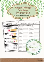 Vorschau - Arbeitsblätter - Regelmäßige Verben im Perfekt/DaZ&DaF/A1-A2 - Deckblatt