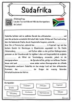 Vorschau - Unterrichtsreihen - Südafrika Lückentext mit Wortspeicher Hörverstehen und Suchsel - Seite 1