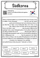 Vorschau - Unterrichtsreihen - Südkorea Lückentext mit Wortspeicher Hörverstehen und Suchsel - Seite 1