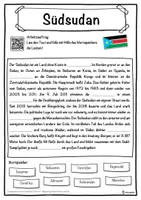 Vorschau - Unterrichtsreihen - Südsudan Lückentext mit Wortspeicher Hörverstehen und Suchsel - Seite 1