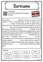 Vorschau - Unterrichtsreihen - Suriname Lückentext mit Wortspeicher Hörverstehen und Suchsel - Seite 1