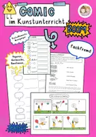 Vorschau - Mal- und Bastelvorlagen - Kunstunterricht in der Sek 1, Kunst Klasse 5 & 6, Comic - Deckblatt