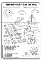 Vorschau - Arbeitsblätter - Lesen und malen zum Thema Strandurlaub - Seite 2