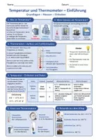 Vorschau - Unterrichtsreihen - Temperatur und Thermometer - Physik Sek I - Arbeitsblätter inkl. Lösungen - Deckblatt