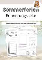 Vorschau - Arbeitsblätter - Malen und Schreiben zu den Sommerferien - Erinnerungsseite - Deckblatt