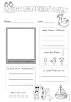 Vorschau - Arbeitsblätter - Malen und Schreiben zu den Sommerferien - Erinnerungsseite - Seite 2