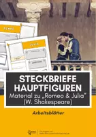 Vorschau - Arbeitsblätter - Steckbriefe zu Romeo und Julia (Shakespeare) - Deckblatt