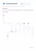 Vorschau - Arbeitsblätter - Kreuzmatherätsel - Grundrechenarten - Zahlenraum 1-200 - Seite 1