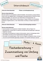 Vorschau - Stundenentwürfe - Lehrprobe / Unterrichtsbesuch - Flächenberechnung - Deckblatt