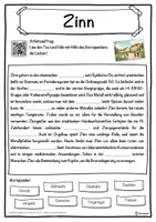 Vorschau - Unterrichtsreihen - Zinn Lückentext mit Wortspeicher Hörverstehen und Suchsel - Seite 1