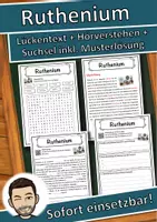 Vorschau - Unterrichtsreihen - Ruthenium Lückentext mit Wortspeicher Hörverstehen und Suchsel - Deckblatt