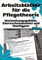 Vorschau - Arbeitsblätter - Die Haut — Hautanhangsgebilde, Säureschutzmantel und Hauttypen: Arbeitsblätter für die Pflegeausbildung - Deckblatt