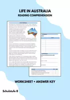 Vorschau - Arbeitsblätter - Life in Australia Reading Comprehension (More 4 Unit 7) - Deckblatt