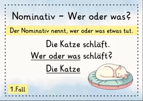 Vorschau - Poster - 4 Fälle Merkplakat | Nominativ, Genitiv, Dativ und Akkusativ - Seite 1