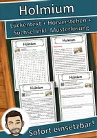Vorschau - Unterrichtsreihen - Holmium Lückentext mit Wortspeicher Hörverstehen und Suchsel - Deckblatt