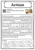 Vorschau - Unterrichtsreihen - Actinium Lückentext mit Wortspeicher Hörverstehen und Suchsel - Seite 1