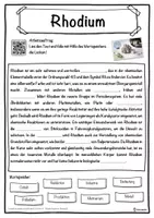 Vorschau - Unterrichtsreihen - Rhodium Lückentext mit Wortspeicher Hörverstehen und Suchsel - Seite 1