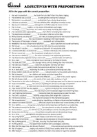 Aperçu - Feuilles d'exercices - 100 ADJECTIVES WITH PREPOSITIONS – Worksheet - Page 1