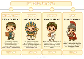 Vista previa - Refuerzo / NEE / Materiales de apoyo - LÍNEA DEL TIEMPO- TIMELINE (PREHISTORIA A EDAD CONTEMPORÁNEA) - página 3