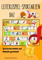 Vorschau - Spiele - Leiterlispiel Sportarten - Daz Wortschatz Fördermaterial - Deckblatt
