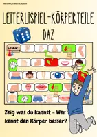 Vorschau - Spiele - Leiterlispiel Körperteile - DAZ Wortschatz, Fördermaterial - Deckblatt