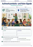 Vorschau - Arbeitsblätter - Aufmerksamkeits- und Ruhe-Signale Arbeitsheft Klasse 5 bis 6 Schulstart ruhiger Stundenbeginn - Deckblatt