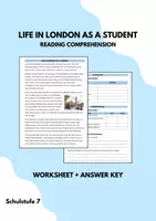 Vorschau - Arbeitsblätter - Life in London as a student Reading Comprehension - Deckblatt