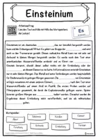 Vorschau - Unterrichtsreihen - Einsteinium Lückentext mit Wortspeicher Hörverstehen und Suchsel - Seite 1