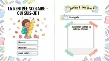 Aperçu - Matériel pour travaux manuels / dessin - La rentrée scolaire - Qui suis-je Cahier d'activités en français - Page 1