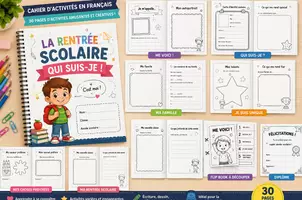 Aperçu - Matériel pour travaux manuels / dessin - La rentrée scolaire - Qui suis-je Cahier d'activités en français - Page de couverture
