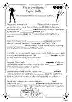 Vorschau - Arbeitsblätter - Fill in the Blanks - Taylor Swift - Seite 3