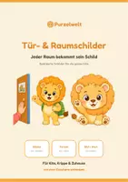 Vorschau - Fördermaterial/Inklusion - Tür- & Raumschilder für die Kita – 22 Räume in 4 Formaten zum Ausdrucken (Bild + Wort) - Deckblatt