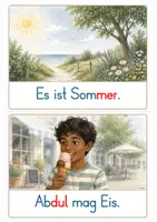 Vorschau - Stationenlernen - Lese-Karten in Silbenschrift, Erstlesen, Klasse 1 - Seite 3
