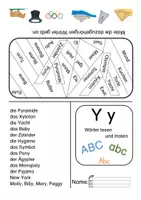 Vorschau - Arbeitsblätter - Buchstabe Y y, Arbeitsblätter, Übungsbüchlein und Spiele - Seite 1