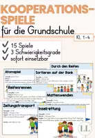 Vorschau - Aufgabenkarten - Kooperationsspiele für die Grundschule | Sport Grundschule (Klasse 1–4) - Deckblatt