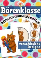 Vorschau - Mal- und Bastelvorlagen - Bärenklasse - Wand- und Türdeko | Klassenraumdekoration (Klassentier) - Deckblatt