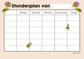 Vorschau - Arbeitsblätter - Schildkrötenklasse - Stundenplan (Klassentier) - Seite 2