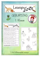 Vorschau - Arbeitsblätter - Mini-Lesespur Geburtstag (1. Klasse - "druckfreundlich") - Deckblatt