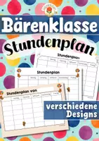 Vorschau - Arbeitsblätter - Bärenklasse - Stundenplan (Klassentier) - Deckblatt