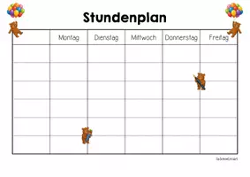 Vorschau - Arbeitsblätter - Bärenklasse - Stundenplan (Klassentier) - Seite 3