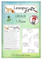 Vorschau - Arbeitsblätter - Mini-Lesespur Urlaub (1. Klasse -"druckfreundlich") - Deckblatt