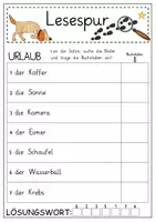 Vorschau - Arbeitsblätter - Mini-Lesespur Urlaub (1. Klasse -"druckfreundlich") - Seite 2