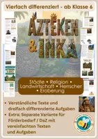 Vorschau - Arbeitsblätter - Azteken & Inka - vierfach differenziert inkl. unabhängiger Förderversion - Deckblatt