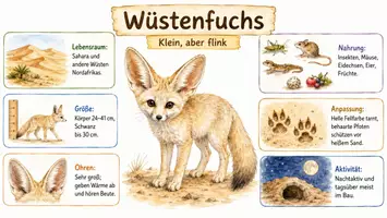 Vorschau - Arbeitsblätter - Arbeitsblatt "Wüstenfuchs" + Onlineübung & MP3 + Infografik - Seite 2
