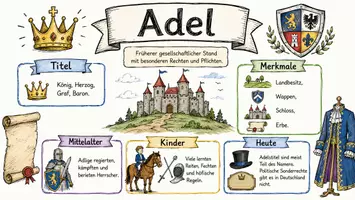 Vorschau - Arbeitsblätter - AB mit Fragen zum Thema "Adel" + Lösungsblatt + Infografik - Seite 1