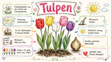 Vorschau - Arbeitsblätter - Arbeitsblatt "Tulpen" + Onlineübung & MP3 + Infografik - Seite 1